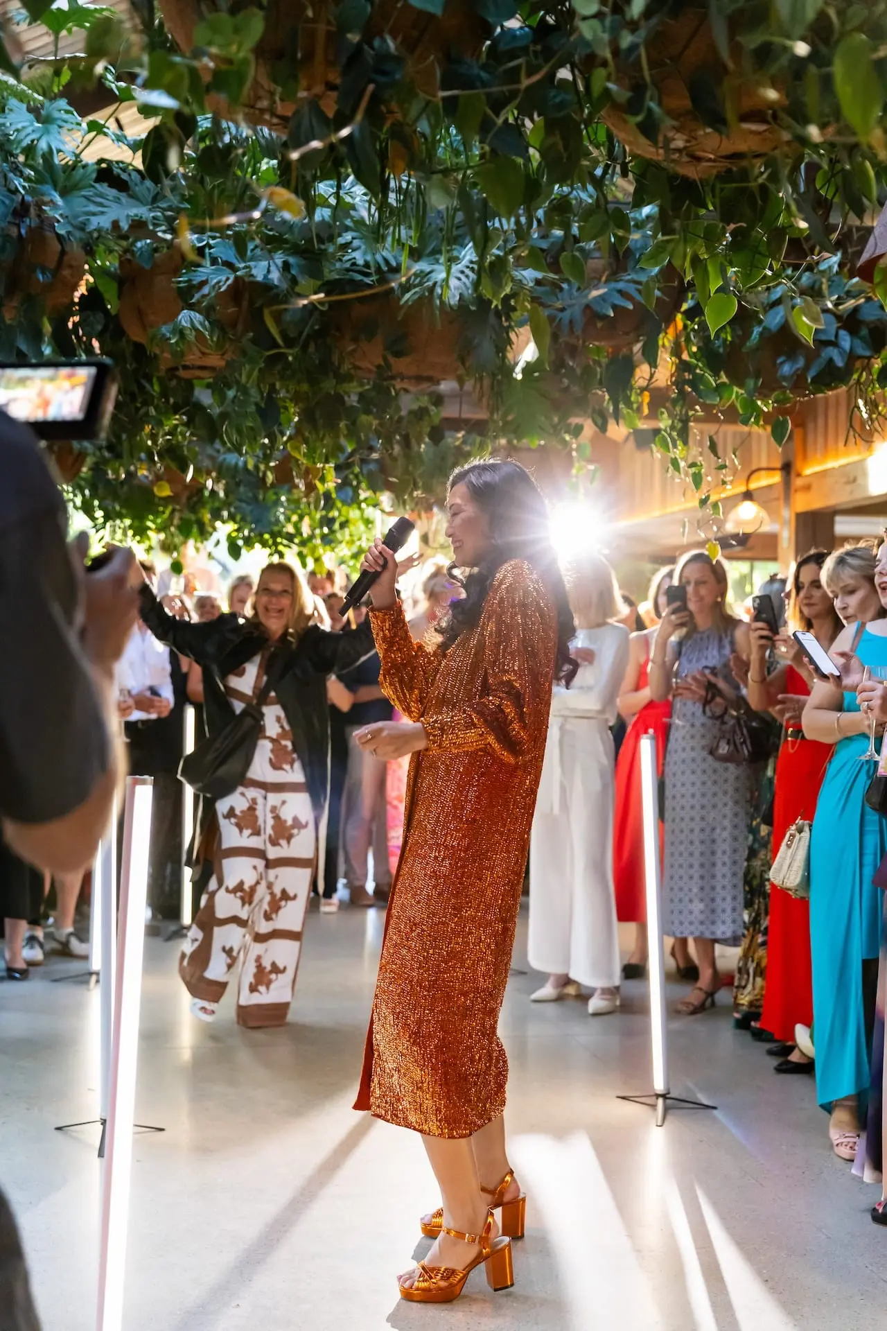 Kathryn Wilson Stilettos In The Vines lighting screens audio control - professional AV hire Christchurch, event production Canterbury