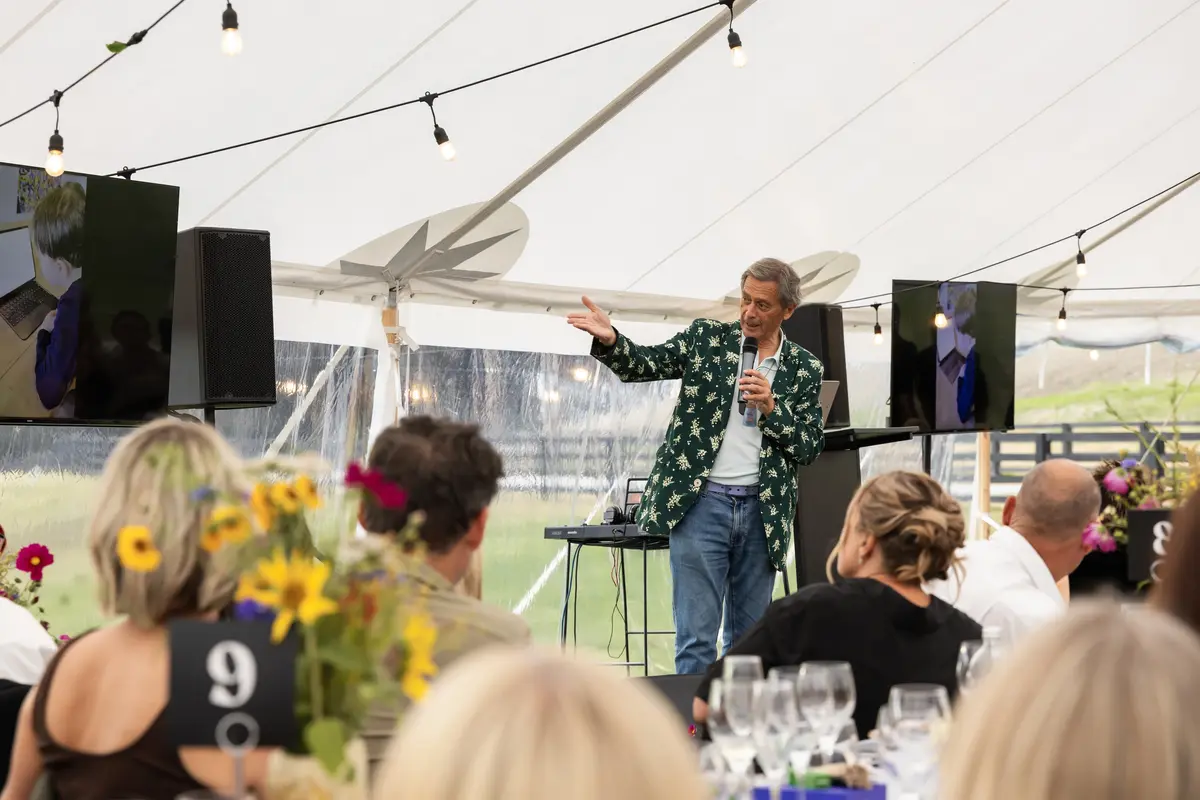 Hike & Dine for a Cure 2026 screens audio lighting staging crew - professional AV hire Christchurch, event production Canterbury
