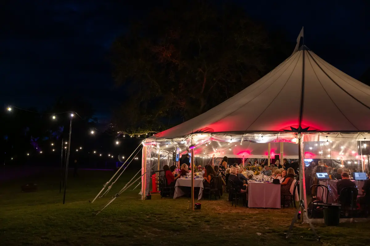 Hike & Dine for a Cure 2026 screens audio lighting staging crew - professional AV hire Christchurch, event production Canterbury