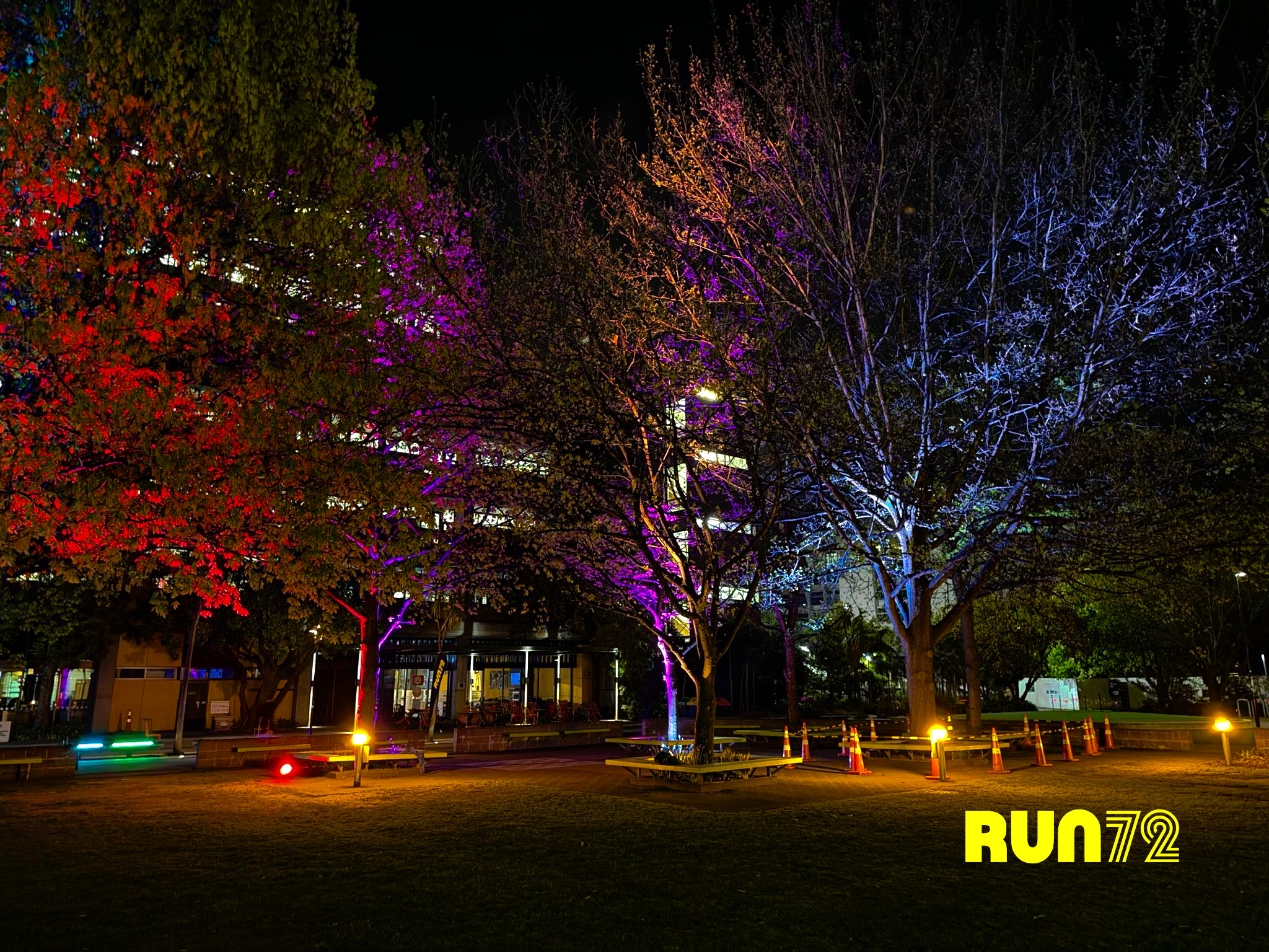 Run72 Lads Without Labels site lighting marquees - professional event lighting hire Christchurch, audio visual services NZ