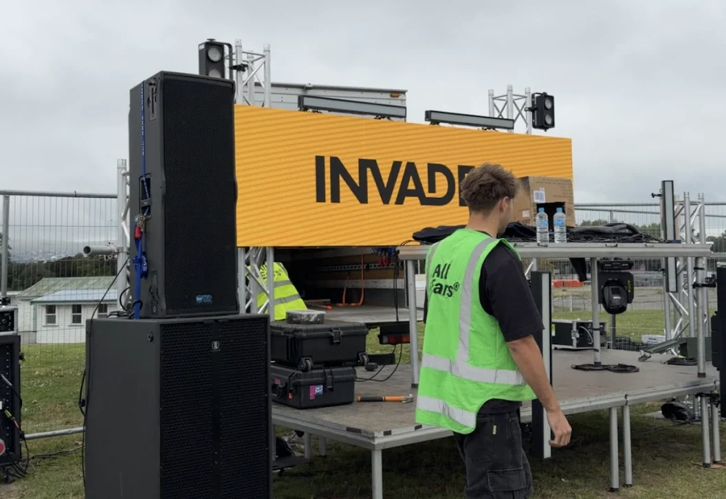 LED screen wall at a Christchurch event