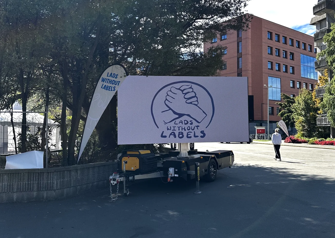 LED trailer screen at an outdoor event in Christchurch